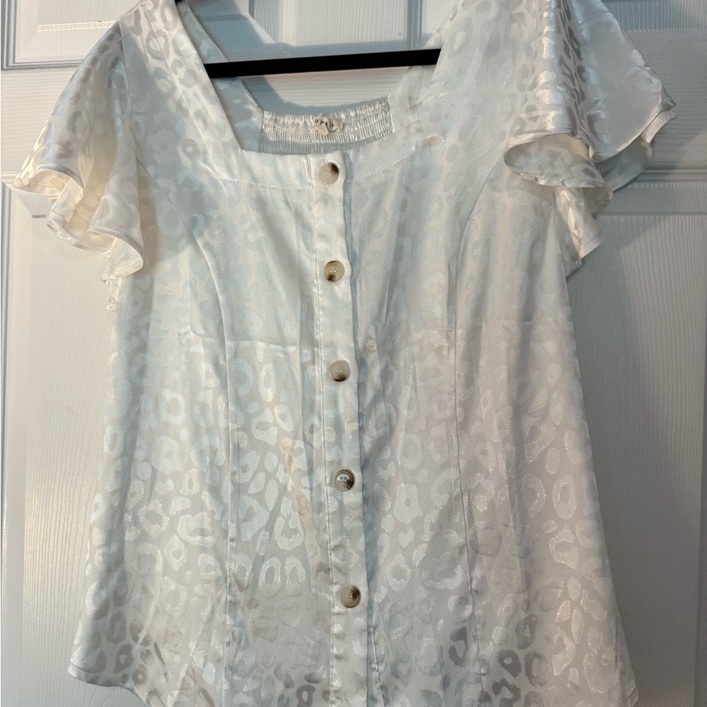 Elegant White Button-Down Blouse
